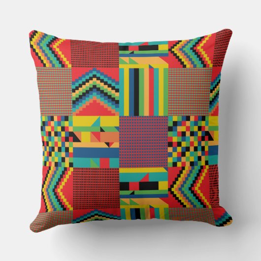 Mit Monogramm Kente Cloth Style Kwanzaa Geschenk Kissen (Rückseite)