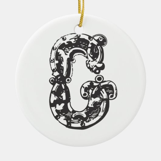 Mit Monogramm Keramik Ornament (Vorne)