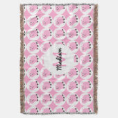 Mit Monogramm Kids Pink Pig Muster Tier Decke (Vorderseite Vertikal)