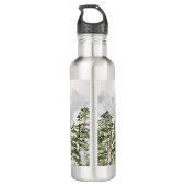 Mit Monogramm Kiefernwald und -gebirge Edelstahlflasche (Rückseite)