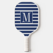 Mit Monogramm Kissen mit blauem Streifen P Pickleball Schläger (Vorderseite)