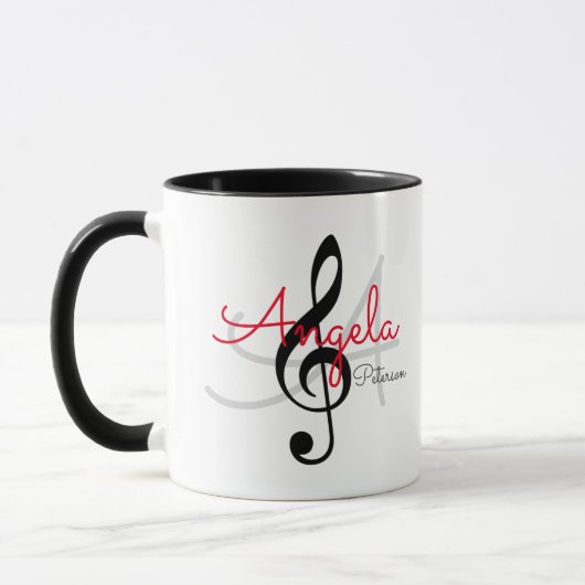mit Monogramm Klammer, Musik Tasse (Links)