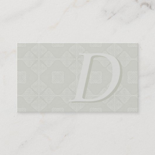 Mit Monogramm klassische Schatten der weißen Visitenkarte (Vorderseite)