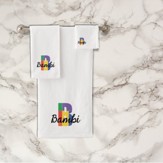 Mit Monogramm klassischer Buchstabe B Badhandtuch Set