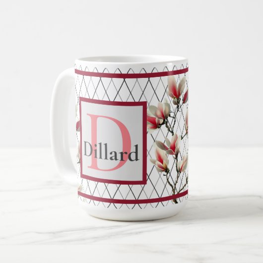 Mit Monogramm klassischer Kaffee-Cup Kaffeetasse (Vorderseite Links)