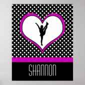 Mit Monogramm klassischer Pink Cheer Polka-Dot mit Poster (Vorne)