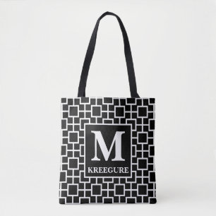 Mit Monogramm klassischer serieller BW-Platz Tasche