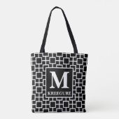 Mit Monogramm klassischer serieller BW-Platz Tasche (Rückseite)