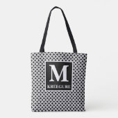 Mit Monogramm klassischer Serif-BW-Diamantpunkt Tasche (Rückseite)