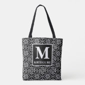 Mit Monogramm klassischer Serif-BW-SchmelzklebeDam Tasche (Rückseite)