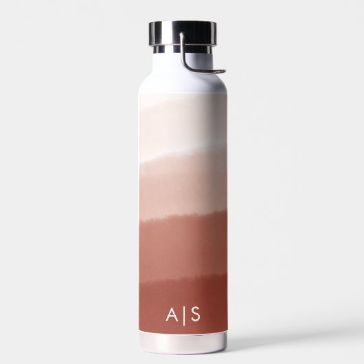 Mit Monogramm, klassisches Kupfer-Rust Ombre Trinkflasche (Links)