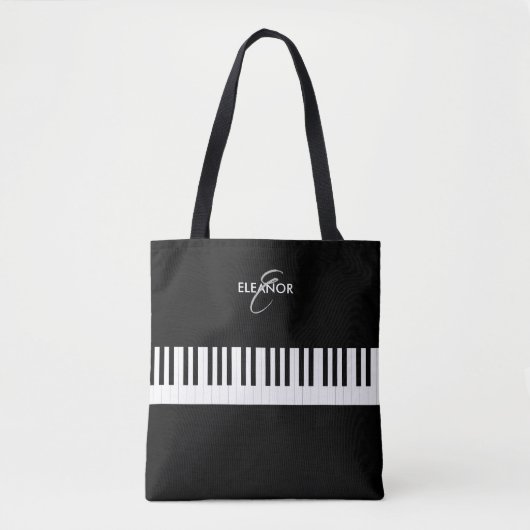 Mit Monogramm Klaviertasten für Musikinstrumente Tasche (Vorderseite)