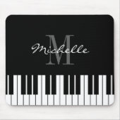 mit Monogramm Klaviertasten Mausknöpfe für Pianist Mousepad (Vorne)