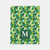 Mit Monogramm Kleeblatt des St. Patrick's Day Fleecedecke (Vorderseite)