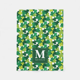 Mit Monogramm Kleeblatt des St. Patrick's Day Fleecedecke