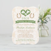 Mit Monogramm Kleeblatt-und Hufeisen-Brautparty Einladung (Stehend Vorderseite)