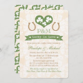 Mit Monogramm Kleeblatt- und Hufeisendusche Einladung (Vorne/Hinten)