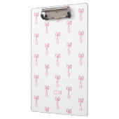 Mit Monogramm kleiner Bow Pink Klemmbrett (Links)