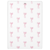Mit Monogramm kleiner Bow Pink Klemmbrett (Rückseite)