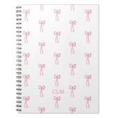 Mit Monogramm kleiner Bow Pink Notizblock (Vorderseite)