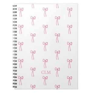 Mit Monogramm kleiner Bow Pink Notizblock