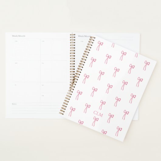 Mit Monogramm kleiner Bow Pink Planner Planer (Anzeige)