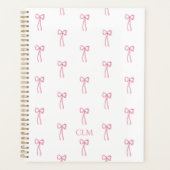 Mit Monogramm kleiner Bow Pink Planner Planer (Vorderseite)
