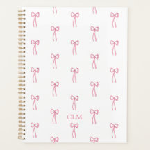 Mit Monogramm kleiner Bow Pink Planner