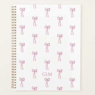 Mit Monogramm kleiner Bow Pink Planner Planer