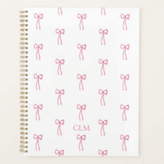 Mit Monogramm kleiner Bow Pink Planner Planer