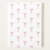 Mit Monogramm kleiner Bow Pink Planner Planer (Rückseite)