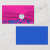 Mit Monogramm Kobalt- und Fuchsien-Platzkarten Platzkarte (Vorne/Hinten)