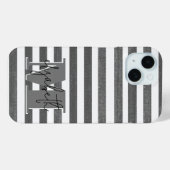 Mit Monogramm Kohlestreifen Case-Mate iPhone Hülle (Rückseite (Horizontal))