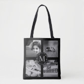 Mit Monogramm Kollage mit Name, Est-Datum Tasche (Vorderseite)