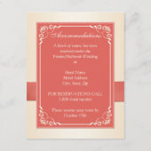 Mit Monogramm Koralle, Champagnerflorenkarte Begleitkarte (Rückseite)