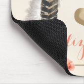 Mit Monogramm Koralle und Gold Dreamcatcher und Mousepad (Ecke)