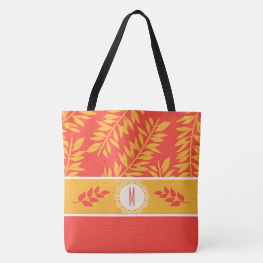 Mit Monogramm Korallen und gelbe SommerCabana Tasche (Vorderseite)
