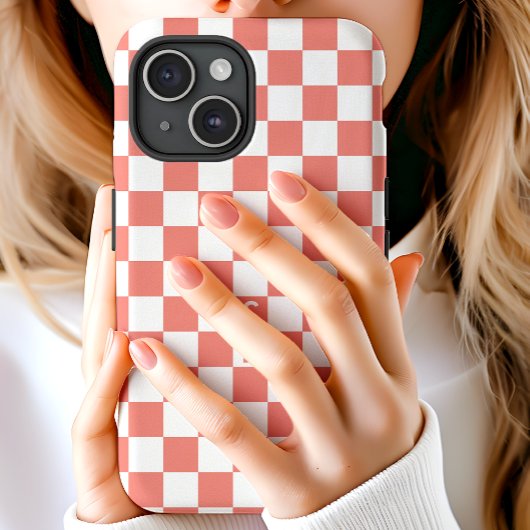 Mit Monogramm Korallen- und Weißkarton Case-Mate iPhone Hülle