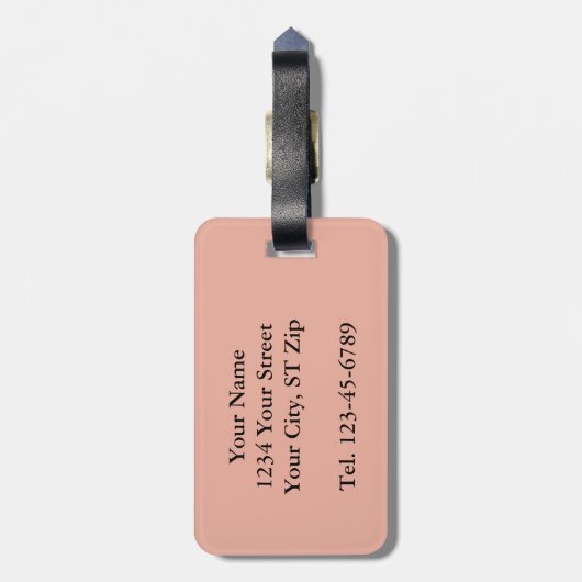 Mit Monogramm Korallenmuster Gepäckanhänger (Rückseite vertikal)