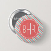 Mit Monogramm Korallenpenmuster Button (Vorne & Hinten)