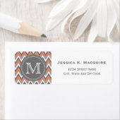 Mit Monogramm Korallenrosa und Grau Zickzack (Insitu)