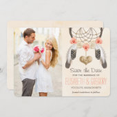 MIT MONOGRAMM KORALLMINDREAMCATCHER SAVE THE DATE (Vorne/Hinten)