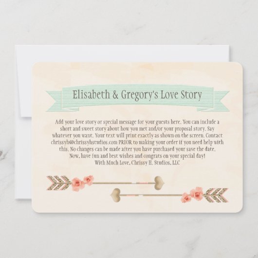 MIT MONOGRAMM KORALLMINDREAMCATCHER SAVE THE DATE (Rückseite)