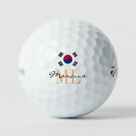 Mit Monogramm koreanische Flagge und Südkorea Golf Golfball (Vorderseite)