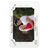 Mit Monogramm Kreuz und Ringe Hochzeit speichern d Magnet (Vertikal)