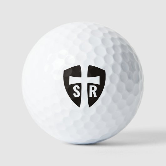 Mit Monogramm Kreuzschild-Initialen Christlich Golfball (Vorderseite)