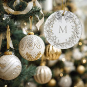 Mit Monogramm Kristallkranke Weihnachten Keramik Ornament
