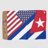 Mit Monogramm kubanisch/amerikanisch Golfhandtuch (Horizontal)