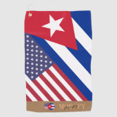 Mit Monogramm kubanisch/amerikanisch Golfhandtuch (Vorderseite)
