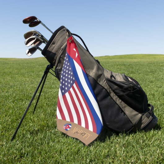 Mit Monogramm kubanisch/amerikanisch Golfhandtuch (Gras)